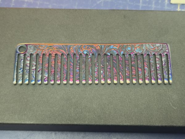 Comb - Rainbow Titanium filigree