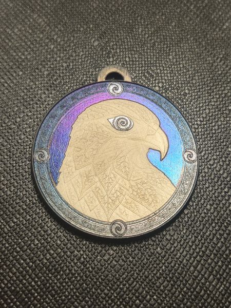 Golden Falcon - Titanium Pendant