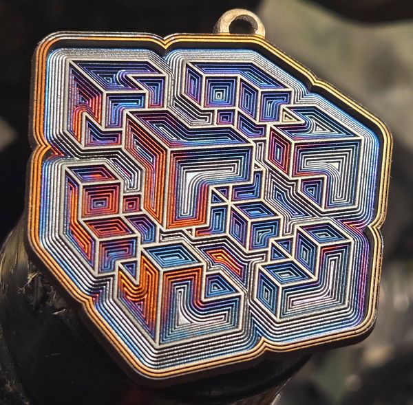 Hypercube Void Large - Orange Blue Red