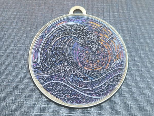 Stained Glass Geometric Wave