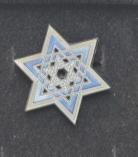 Star of David Geometric Blue Pin