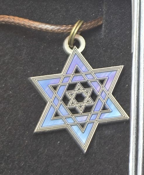 Star of David Nested Purple & Blue Pendant/Keychain