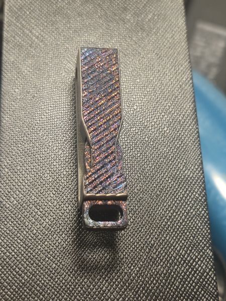 Titanium Engraved Belt attachment with Removable Key ring attachment